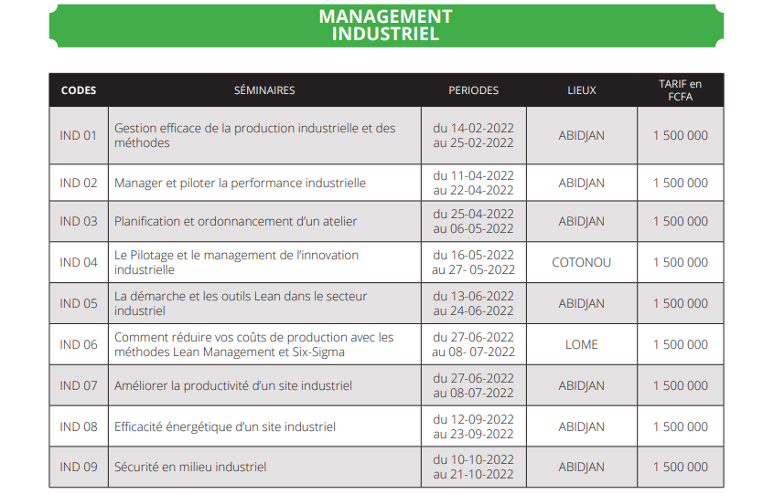 8 management industriel